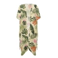 thumbnail image 2 of FKELYI Tropical Leaf Flower Print Kimono Coverups for Women Soft Beach Cover Up Half Sleeve Summer Cardigan Bikini Cover Ups Resort Wear Casual Cruise Outfits, 2 of 6