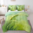 thumbnail image 1 of YST Literie de Paddy 7 Pcs Ensemble de Couette Imprimée Blé Vert, Très Grand Lit, 1 of 4