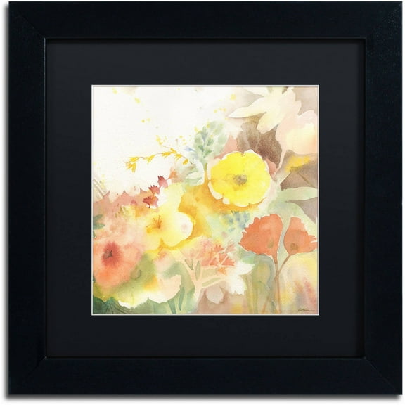 Trademark Fine Art "Yellow Path" Canvas Art by Sheila Golden, Black Matte, Black Frame