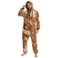 thumbnail image 3 of SWSMCLT Men's Long Sleeve Onesies Pajamas Soft Warm Fall Trendy Sleeping Winter Thick Zip Up One Piece Sleepwear Yellow Medium, 3 of 4