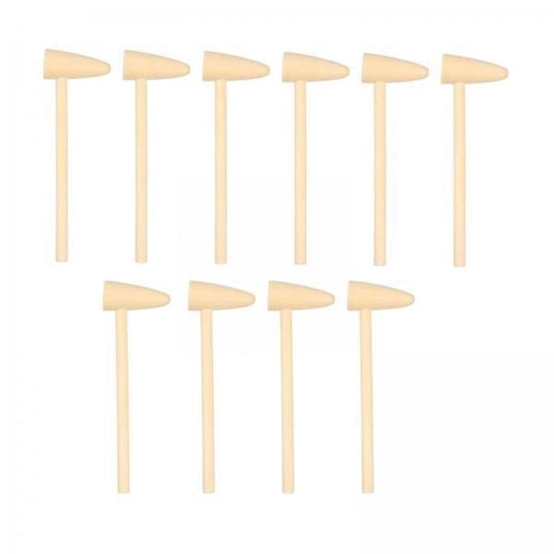 Paquete de 2X 10 Mini martillos de madera para niños, juguetes, mazos de langosta, juguete educativo 2 piezas