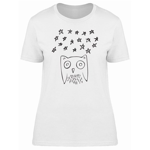 Cool Owl Doodle Sketch Tee Women's -Image by Shutterstock