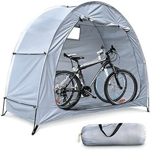 Bike Cover Storage Heavy Duty Storage Tent Outdoor Portable Bicycle Tent PU4000 Waterproof Cloth Durable 210D Oxford Fabric,Protect Against Wind, Rain, Snow, Dust W/Travel Bag