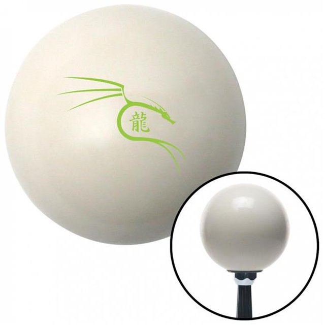 Green Dragon Symbol Ivory Shift Knob with M16 x 1.5 Insert Shifter Auto Manual Brody