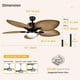thumbnail image 5 of Ventilador de techo YITAHOME Tropical con luz LED de 132 cm con control remoto, 5 of 7
