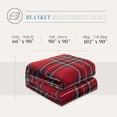 thumbnail image 3 of Elegant Comfort Luxury Velvety Feel Blanket, All-Season Lightweight Blanket, Ultra Plush, Soft, Flannel Fleece for Couch, Sofa, Bed, Travel, Plaid Design, King/California King, Burgundy, 3 of 5
