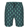 thumbnail image 3 of Balery Green Vintage Peacock Traje de Baño Estilo Hawaiano para Hombre, Shorts de Secado Rápido con Bolsillos-Medium, 3 of 6