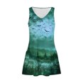 thumbnail image 4 of Vestido de Verano para las Mujeres Impresión de la Moda Bolsillo sin Mangas Cuello en V, Vestido Casual para la Playa Y Diario, 4 of 5