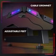 thumbnail image 6 of Gaming Desk with LED Lights, 47 Inch Z Shaped Gamer Desk, Home Game Computer Desk with Carbon Fiber Surface, Ergonomic Office PC Workstation with Cable Management, Black, 6 of 9