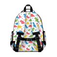 thumbnail image 3 of White Colorful Tiny Dinosaurs Pattern Cute School Backpack Bag for School with Padded Back and Adjustable Shoulder Straps 15.25"x11.5"x5.25", 3 of 5