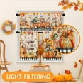 thumbnail image 4 of dinii Fall Kitchen Window Curtains and Valances Set 36 Inch, Gnome Pumpkins Truck Maple Leaves Sweet Home Short Tier Curtain for Cafe Living Room Bathroom, Autumn 3 Pieces Set Kitchen Decor, 4 of 6