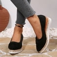 thumbnail image 6 of HomeDM Womens Wedge Sandals Espadrilles Flatform Closed Pointy Toe Slip-On Comfortable Casual Summer Wedges Shoes, Black Size 6, 6 of 9