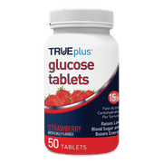 TRUEplus® Glucose Tablets, Strawberry Flavor - 50ct Bottle