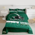thumbnail image 2 of Homewish Football Sport Game Full Size Comforter Sets,Rugby City Bedding Comforter Set,Green White Bedding Sets For Kids,Luxury Bedroom Decor Reversible,3 Pieces, 2 of 8