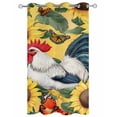 thumbnail image 2 of nqOlkjepod Outdoor Curtains for Patio Waterproof, Sunflower Rooster Outdoor Privacy Panels Grommet, Retro Watercolor Summer Flowers Blackout Outside Curtains for Porch/Cabana 54"x108", 1 Panel, 2 of 8