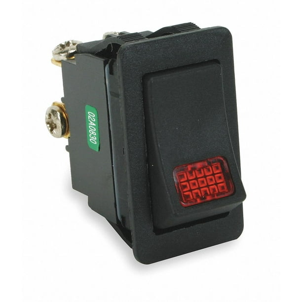 Lighted Rocker Switch, Contact Form SPST, Number of Connections 3