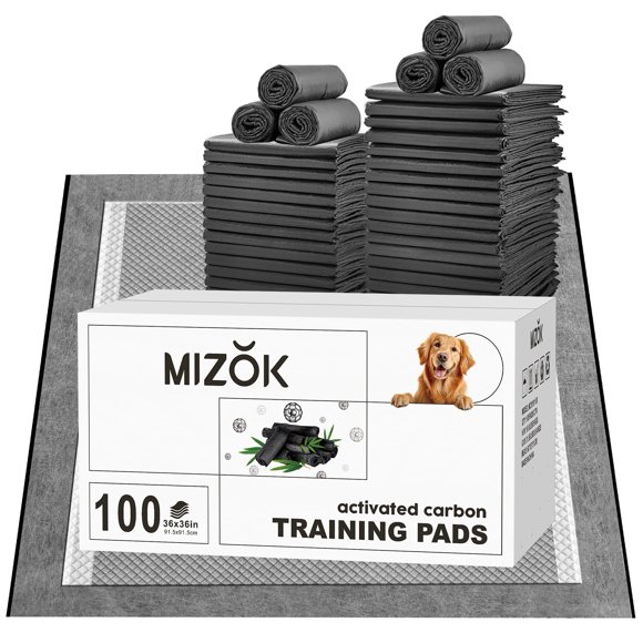 Empapadores para perros MIZOK 92 x 92 cm con carbón activado, 11 tazas