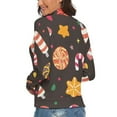 thumbnail image 3 of Christmas Candy Pattern Women's Turtleneck Sweater Long Sleeve Ribbed Fitted Turtle Neck Casual Fall Winter Collection Top 2XL, 3 of 4