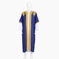 thumbnail image 4 of Open Front Thobe for Men Embroidery Bisht Sleeveless Arabic Dishdasha Mesh Stand Collar Arab Thobe for Wedding & Celebration Navy XL, 4 of 7