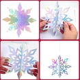 thumbnail image 3 of 12pcs 3D Iridescent Paper Snowflakes Holographic Garland Hanging Decorations and 10pcs Acrylic Xmas Snow Flakes Ornaments for Winter Wonderland Frozen Christmas Birthday Party Supplies, 3 of 7