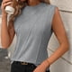 thumbnail image 5 of Top sin mangas de cuello redondo liso de verano para mujer - Corte holgado, mezcla de poliéster - Camiseta sin mangas informal para el día a día, 5 of 5