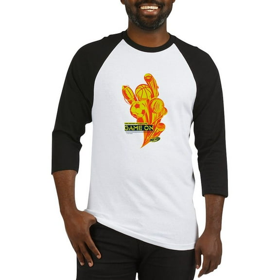 CafePress - Nerf Game On Sports Baseball Jersey - Cotton Baseball Jersey, 3/4 Raglan Sleeve Shirt