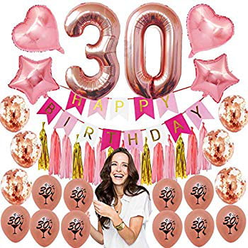 DIRTY 30 Foil Balloons Birthday Party 30th Decorations Different colours Dirty30