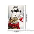 thumbnail image 4 of JOOCAR Hello Winter Cat with Red Bird Garden Flag for Winter Christmas Home Outdoor Garden Yard Door Decor 12x18 inch, 4 of 5