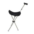 thumbnail image 1 of Bastón Con Asiento Para Caminar, Portátil, De Viaje, Ligero, Plegable, Color Negro, 1 of 8