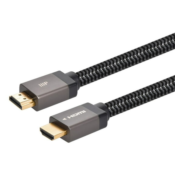 Monoprice 8K Certified Braided Ultra High Speed HDMI Cable - 20 Feet - Black | HDMI 2.1, 8K@60Hz, 48Gbps, CL2 In-Wall Rated, 24AWG, Compatible with PS 5, PlayStation 5 Digital Edition, Xbox X, Xbox S