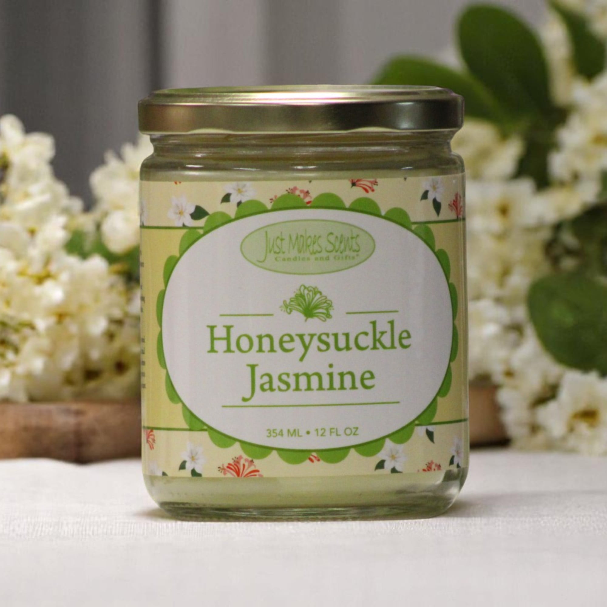 Honeysuckle Jasmine Salsa Jar Candle 12 oz -Just Makes Scents Candles & Gifts