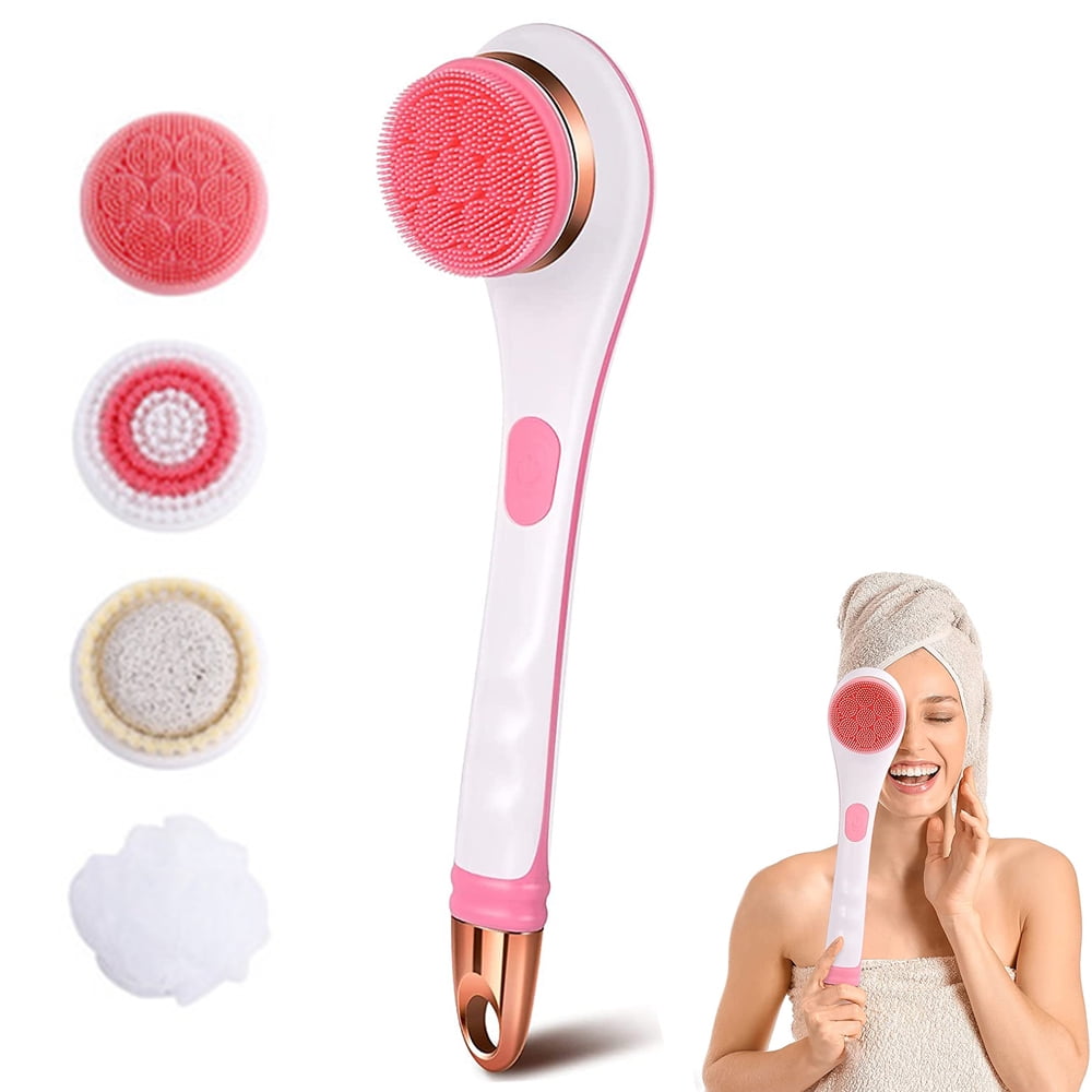 Electric Shower Brush Rechargeable Rotating Long Handle Back Scrubber