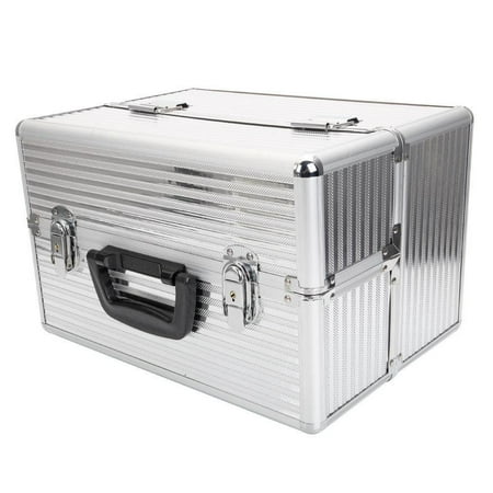 - Ktaxon Pro Aluminum Makeup Train Case Jewelry Box Cosmetic Organizer w/Key Lock Silver