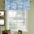 thumbnail image 3 of Light Blue Marble Curtain Valances for Windows, Kitchen Valance Window Treatments Panel 2 Pack, Ink Painting Art Luxury Modern Rod Pocket Short Curtains for Bathroom Bedroom 42 x 12 Inch, 3 of 8