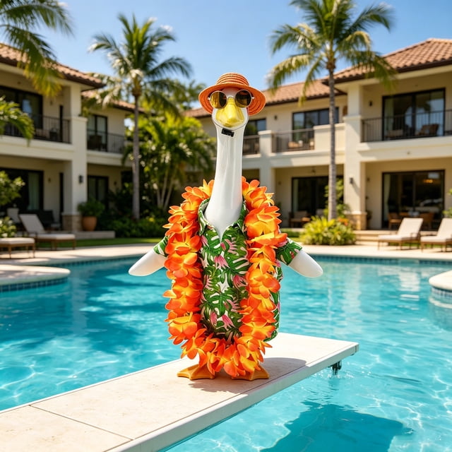 Summer Outfit Set For 23 Inch Porch Geese Suitable For Lawns Porch Geese Floral Dress Good For Summer Beach Decor