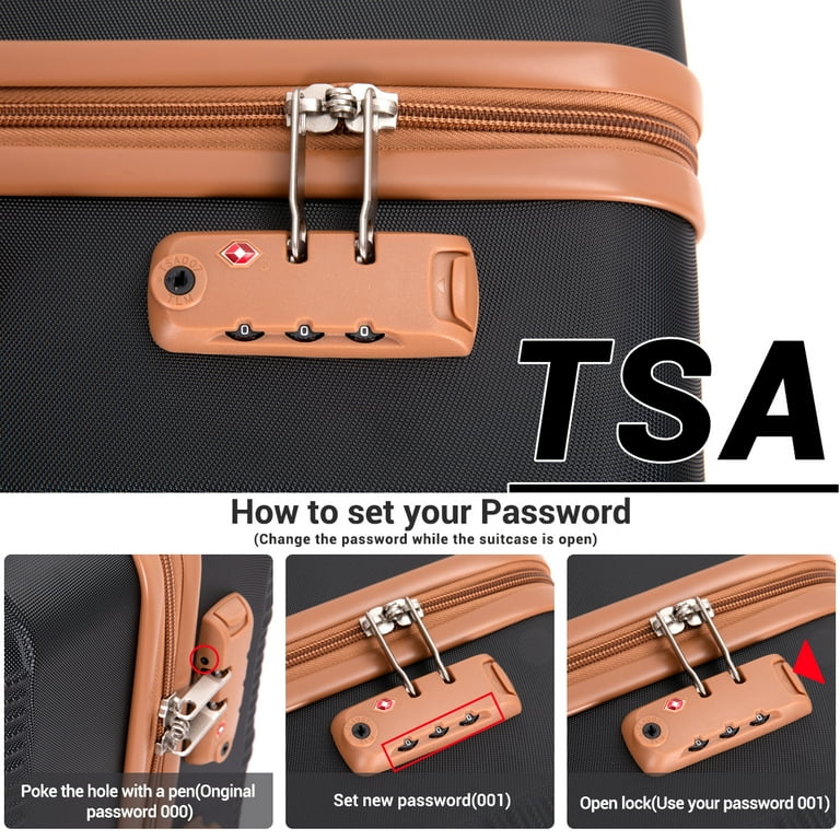 Travelhouse 6 Piece Hardshell Luggage Set, Lightweight Durable ABS