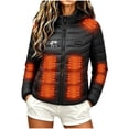 thumbnail image 5 of Purcolt Womens Heated Hooded Puffer Jackets Lightweight Casual Print Long Sleeve Quilted Coats Winter Thermal Outerwear with 21 Heating Zones, Zipper Pockets, Power Bank Not Included, 5 of 9