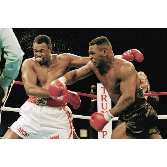Mike Tyson and Larry Holmes throwing punch boxing legends 24x36 Poster
