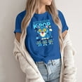 thumbnail image 3 of Pop cazadora para niña Demon Hunters Round-Neck Printed Anime Trio Poster T Shirt （Blue）, 3 of 3