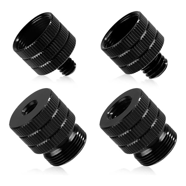 Adaptador de Soporte de Micrófono de 4 Piezas, Adaptadores de Rosca de Micrófono de 1/4 Hembra A 5/8 Macho, Adaptador de Tornillo para Trípode de Cámara con Brazo de Micrófono