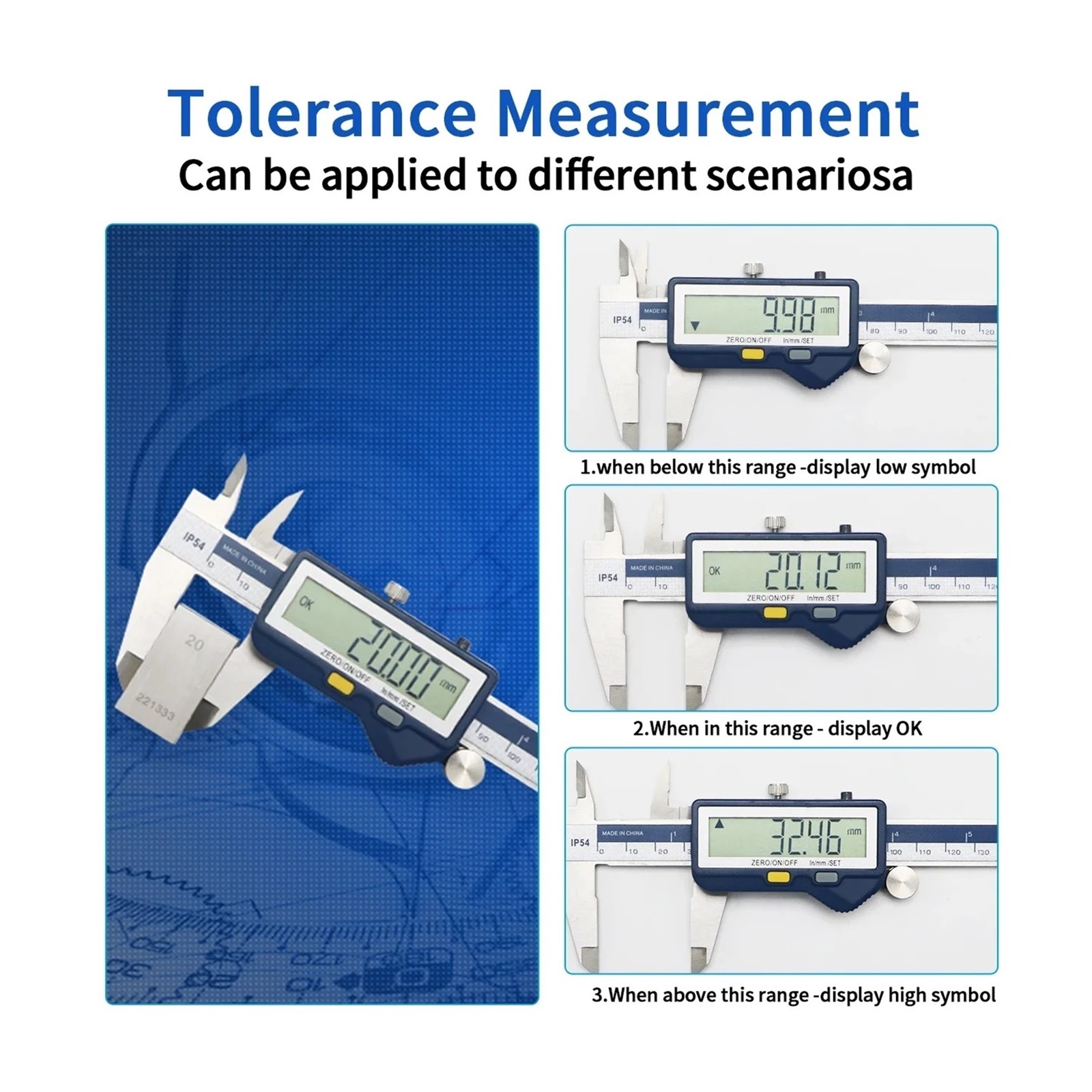 Digital Wireless Caliper,150/200/300 Mm Stainless Steel Digital Caliper With Large Screen Micrometer Caliper Digital Built-in Wireless Caliper ,Your Good Helper