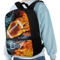 thumbnail image 4 of HUIACONG Fire Football School Backpack for Primary Students Large Capacity Ergonomic Breathable Adjustable Straps for Boys Girls Ages 6‑18 Daily Use, 4 of 6