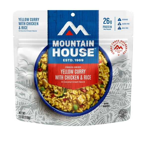 Mountain House Yellow Curry with Chicken, Freeze-Dried Camping & Backpacking Food, Gluten-Free