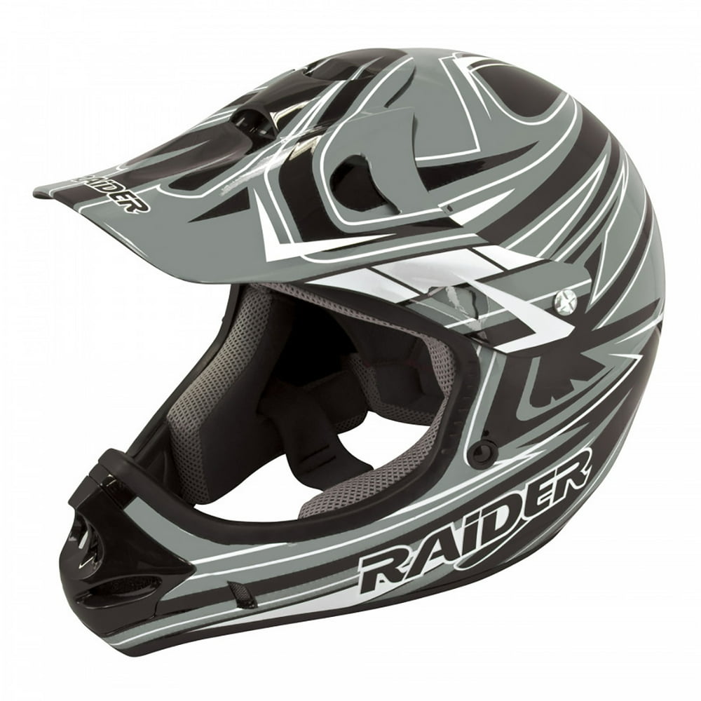 Raider Rush Motocross Helmet - Black/Gray - XL - Walmart.com - Walmart.com