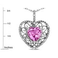 thumbnail image 2 of Star K� Heart Shape 8mm Created Pink Sapphire filigree Heart Pendant Necklace 10k White Gold, 2 of 9