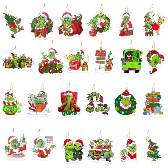 Grinch Christmas Decorations - Christmas Pendants Merry Christmas Decor Hanging String Craft Design Decor For And Crafts Christmas Holiday Wedding Party Supply