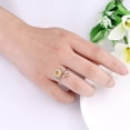 thumbnail image 3 of XUANYI S925 Sterling Silver Rings For Women Adjustable Open Band Ring Cubic Zirconia Sunflower Ring You Are My Sunshine Spinner Ring, 3 of 5