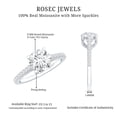 thumbnail image 5 of Rosec Jewels Certified Moissanite Round Engagement Ring 2 Carat - Moissanite Solitaire Ring - D-VS1 Quality - with Jewelry Box, 925 Sterling Silver, US 13.00, 5 of 8