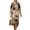Flower Pattern Violet Beige, variant on Ink Painting Mountain House Tiger Print Women's Tunic Dress 3/4 Sleeve V-Neck Loose Fit Midi Linen-Like Dress Lightweight Breathable Beach Casual Sundress, 3XL