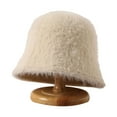 thumbnail image 3 of Naierhg Women Autumn Winter Bucket Hat Solid Color Super Soft Windproof Female Thicken Winter Warm Fisherman Hat for Winter Beige, 3 of 8